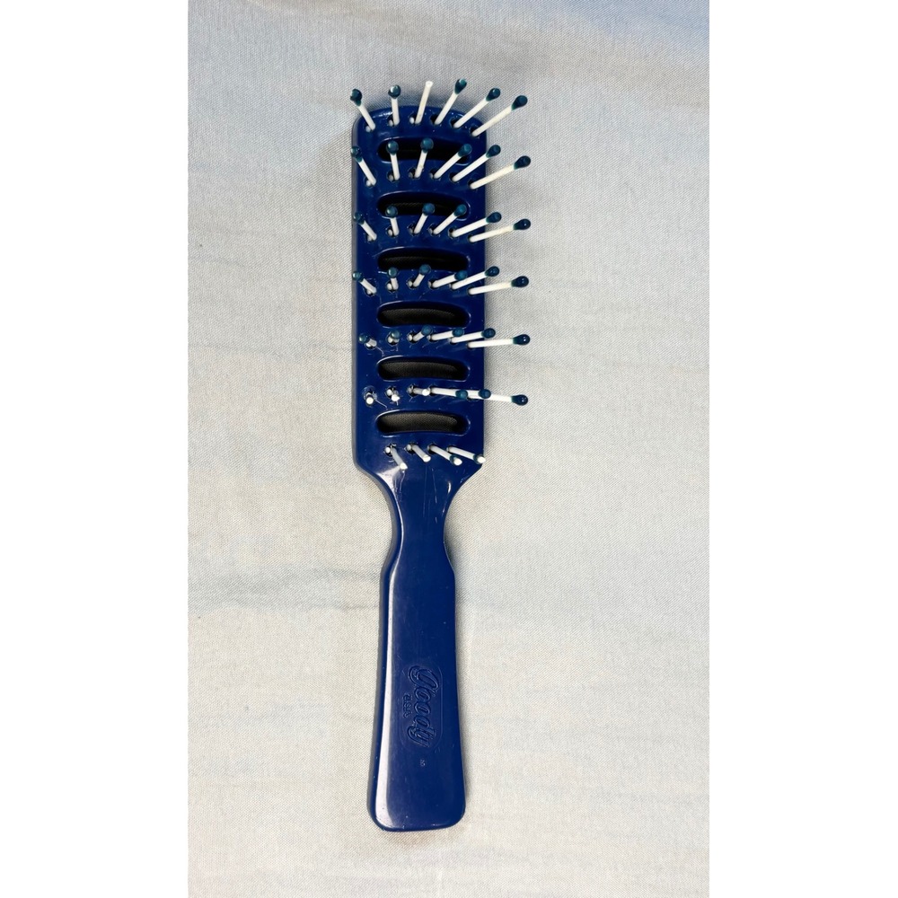 Vintage Goody Vent Hair Brush Blue White Bristles 80s 90s Styling Tool